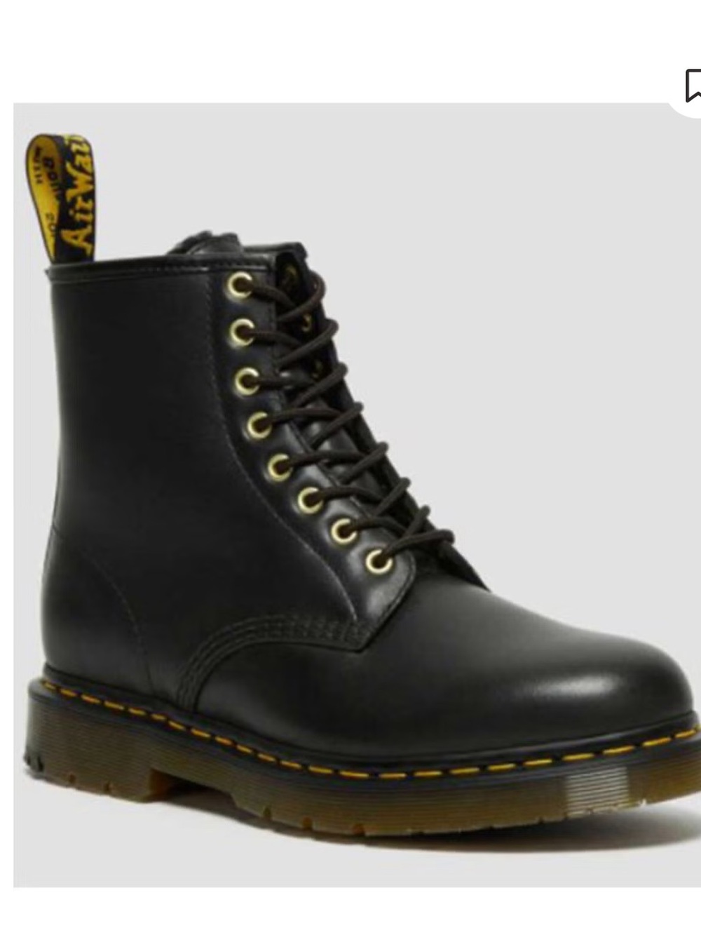 Dr. Martens 1460 Winter Leather Boots Fleece Lining Black 6 Doc Classic 8 Hole
